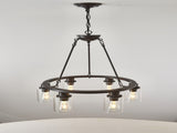 23.62'' Modern 6-Light Black Wagon Wheel Chandelier With Light For Bedroom Bathroom,Living W5008P468517
