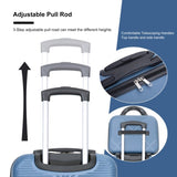 4-piece ABS lightweight suitcase, 14 inch makeup box, aircraft wheels BLUE W284P149260