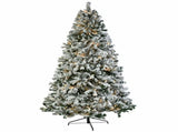 7 ft Pre-Lit Snow-Flocked Artificial Christmas Tree with 400 Warm and Cool White LED Lights, Remote 77874353
