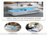 VIBE HAUS LED Coffee Table with Storage, Modern Center Table with 2 Drawers and Display Shelves, WF307038AAK