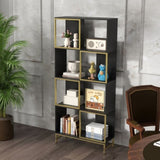 ZUN 4-Tier Storage Shelves, Bookcase Display Storage Shelf Corner Shelf for Small Space, Living Room W2167P192775