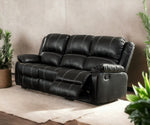 ZUN ACME Zuriel Motion Sofa, Black Synthetic Leather LV52285