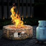 ZUN Fire Pit Table 40,000 BTU Stone Gas Fire Stove Pit for Outdoor Patio 55324364