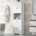 ZUN Tall Bathroom Cabinet with Four Doors, Large Storage Space Open Shelve, Upper Storage Cabinet, White N725P188459K