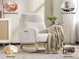Modern Accent Rocking Chair Rocking Chair with Solid Wood Legs, Upholstered Nursery Glider Rocker, 83695251