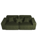 ZUN Green, Velvet cloth Modern Indoor Sofa With Three Pillows, 93.50"*35.23"*30.70" 76467165