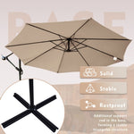 ZUN 10 ft. Steel Cantilever Offset Outdoor Patio Umbrella with Crank Lift - Beige W2181P181959