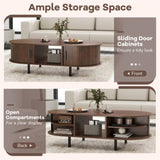 48 inch vintage coffee table with sliding slot door 82296919