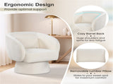360&deg Swivel Barrel Chair - Plush UpholsteryLumbar Pillow, 400lbs Capacity, Beige 42001744