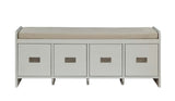 Beige and White Bench with Storage B062P209176