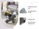 Round glass coffee table, 33.4" modern design unique coffee table. Tempered glass top with grey W1151P180317