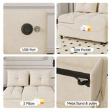 1 versatile foldable sofa bed in 3 lengths, modern sofa sofa sofa velvet pull-out bed, loveseat sofa W1825P246362