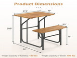 Unique One-Side Acacia Wood Patio Table & Bench Set, Combineable for Picnic & Leisure 45513631