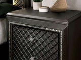 2 Drawers Wooden Nightstand with Pebbled Texture Design, Metallic Gray B016P251578