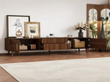 Mid Century TV Stand 2 Drawers, Media Console Table for TVs up to 80'', Entertainment Center N710P222772P