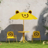 Kids Outdoor Activity Table with Foldable Chairs Yellow 95325722
