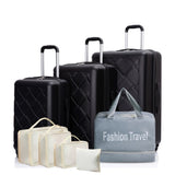Luggage Set with Spinner Wheels ABS Lightweight Durable Hard Suitcase,8-Piece Set W284P341385