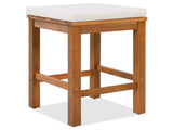 5 Piece Outdoor Set, Patio Acacia Wood Height Table & Four Stools with Cushions, Wood Dining 88788867