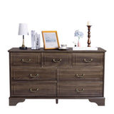 7 Drawer Double Dresser for Bedroom, Wide Storage Cabinet for Living Room Home Entryway,Brown 32734282