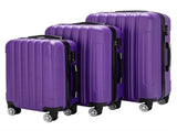 ABS Trolley Case 20in 24in 28in 3PCS Suitcase Set Striped Textured Suitcase Purple 70698488