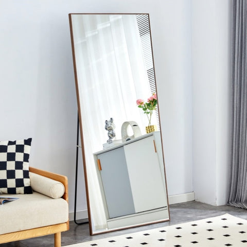 ZUN Fourth generation solid wood frame long mirror, dressing mirror, bedroom foyer, decorative mirror, W1151P147763