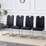 Modern Minimalist Style-Black Thickened PU Material Ergonomic Chair,The Perfect Combination of W3226P279080