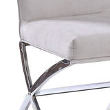 Beige and Chrome Side Chairs with Metal X Shape Legs B062P182722
