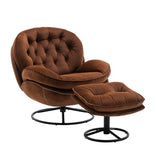 Accent chair TV Chair Living room Chair with Ottoman-BROWN W676P232279