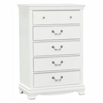 ZUN Classic Traditional Style White Finish 1pc Chest of 5x Dovetail Drawers Wooden Bedroom Furniture B01161309