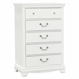 ZUN Classic Traditional Style White Finish 1pc Chest of 5x Dovetail Drawers Wooden Bedroom Furniture B01161309