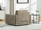 29.5''W Upholstered 360&deg Swivel Armchair with Hidden Storage, Comfy Diamond-Shape Tufted Armrests W3118P419158