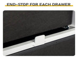 Double-row, 3-layer, 6-drawer cabinet with high legs, fabric-covered, particleboard, non-woven 02256636