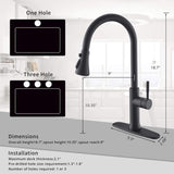 ZUN FLG Touch-On Kitchen with Pull Down Sprayer Single Handle Brass Touch Activated Kitchen Sink W1932123652