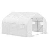 Outdoor Walk-In Tunnel Greenhouse Hot House with Roll-up Windows, Zippered Door, PE Cover 11.5' x 69849506