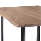 ZUN Dining Table, Black + Natural, 31D x 55W x 30H in 68163.00