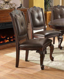 Beautiful Hand Carved Formal Traditional Dining Side Chair with Faux Leather Upholstered Padded Seat B011P145131