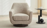 ZUN U-shaped Fully Assembled Swivel Chair Linen Accent Chair Armchair Round Barrel Chair for Living Room WF324396AAC