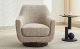 ZUN U-shaped Fully Assembled Swivel Chair Linen Accent Chair Armchair Round Barrel Chair for Living Room WF324396AAC