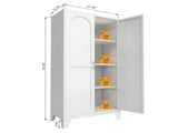 61'' 2 Shapely Doors Cabinet, Metal Storage Cabinet with Doors and Adjustable Shelves, for Bedroom, 54735859