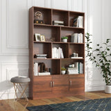 70.87" Tall Bookshelf with 10 Cubes and 3 Doors, 4-Tier Bookshelf, Open Shelf Bookcase with Cabinet, W331P257393