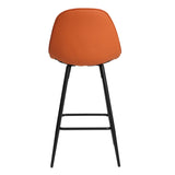 Counter Stools,Set of 2 Bar Stools with Back and Footrest, Modern Metal Counter Height Barstools for W561P175954