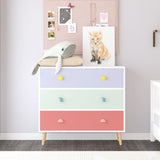 Kids 3 Drawer Dresser, Baby Nightstand for Bedroom, Storage Cabinet for Toddler Child for Living W808P264664