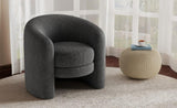 Modern Curved Back Upholstered Accent Chair, Soft Cozy Boucle Fabric, Comfortable Plush Seating, No N765P220275G