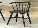 Black Finish Mid-Century Modern Style 2pc Dining Chair Shaker Legs Molded Seat Spindle Back Dining B2741P406735
