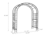 134*59*213cm Double Layer Iron Art Arc Top Iron Arch Black 57071118