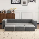 Ebern Designs Convertible Sectional Sofa with 3 Storage Ottomans - High-Resilience Foam Sleeper, W1829P280222