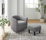 ZUN Swivel Accent Chair 360&deg; Comfy Recliner Corduroy Arm Chair Single Sofa with Ottoman for Living Room W2582P179933