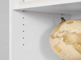 Traditional 5 Shelf Bookcase with Doors, Soft White Finish 97303962