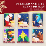 9FT Lighted Christmas Inflatable Decoration, Inflatable Nativity Scene with Starry Night Backdrop, 71298320