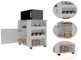 Correy 4-Shelf Microwave Cabinet with Caster White B06280096